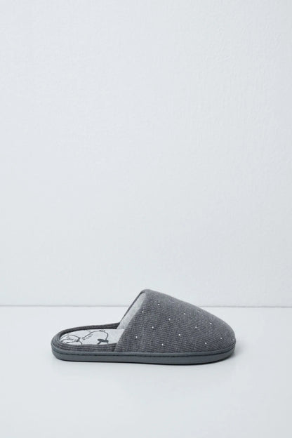 Women Secret Dark Grey Women Grey Snoopy Studded Slippers SKU: 4994421_41 Image 04