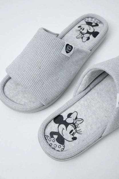 Women Secret Light Grey Women Grey Minnie Mouse Slippers SKU: 4994422_47 Image 02