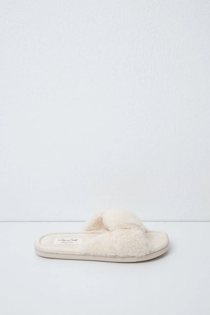 Women Secret Ivory Women White Faux Shearling Knot Slippers SKU: 4994424_96 Image 04