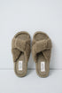 Women Secret Medium Khaki Women Green Faux Shearling Knot Slippers SKU: 4994425_92 Image 01