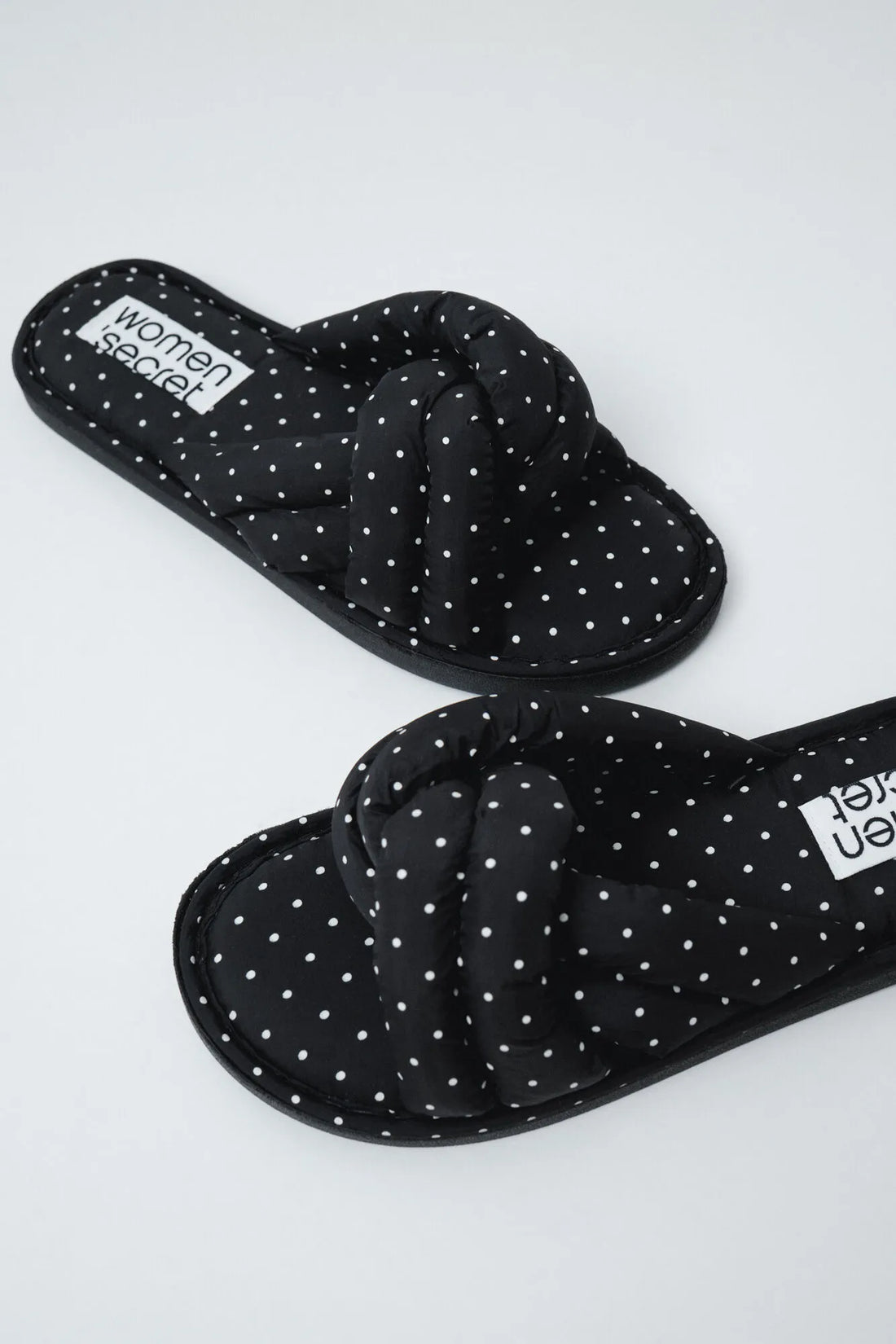 Women Secret Black Women Polka-Dot Knot Slippers SKU: 4994432_01 Image 02