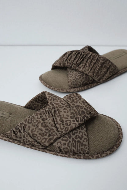 Women Secret Medium Khaki Women Animal Print Slippers Travel Pack SKU: 4994435_92 Image 04