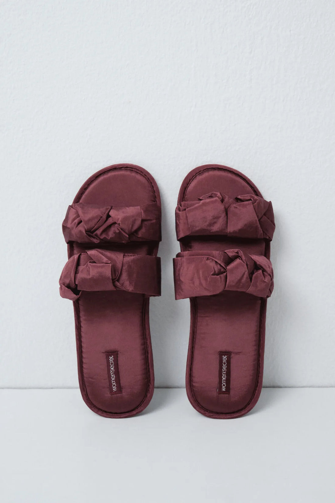 Women Secret Maroon Women Puffer Knot Double Strap Slippers SKU: 4994446_69 Image 01