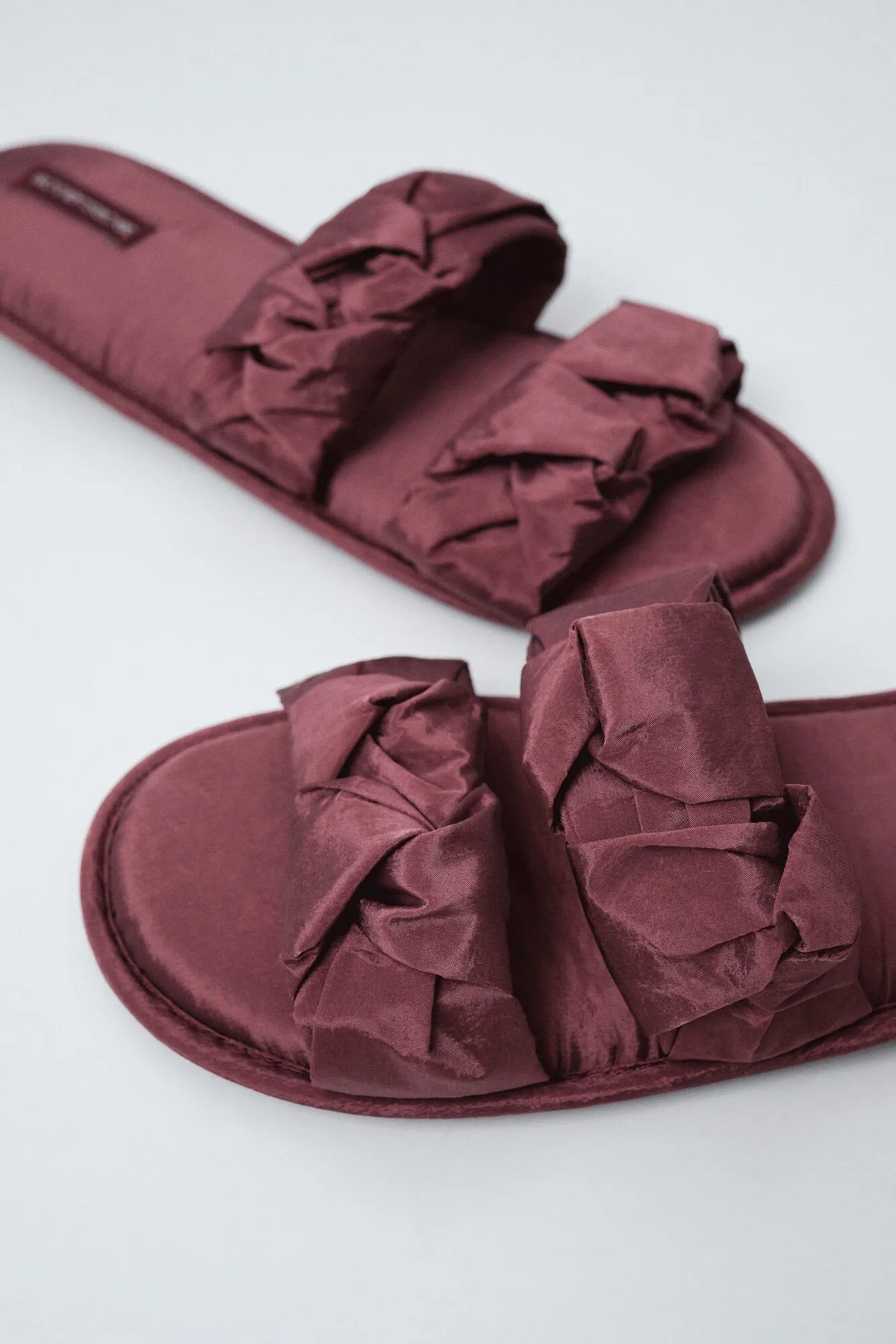 Women Secret Maroon Women Puffer Knot Double Strap Slippers SKU: 4994446_69 Image 02