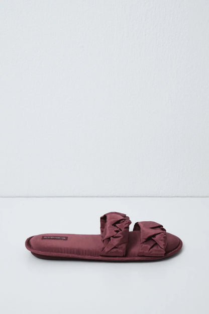 Women Secret Maroon Women Puffer Knot Double Strap Slippers SKU: 4994446_69 Image 04