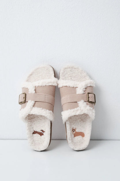 Women Secret Medium Brown Women Faux Shearling Slippers SKU: 4994454_31 Image 01