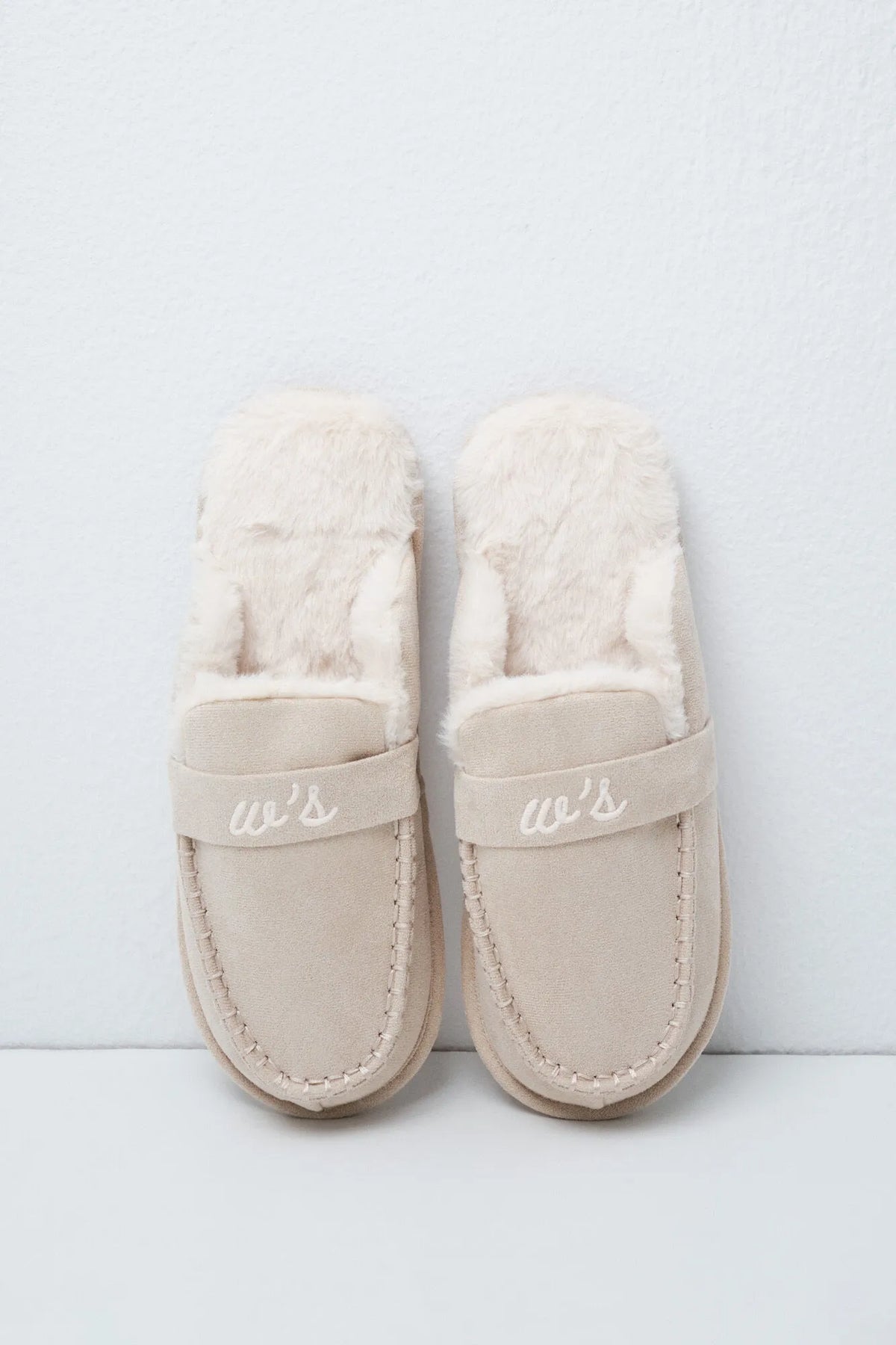 Women Secret Ivory Women Beige Lined Loafer Slippers SKU: 4994460_96 Image 01