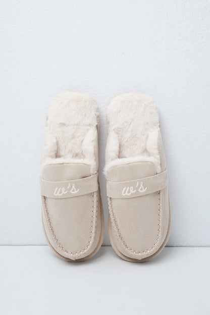 Women Secret Ivory Women Beige Lined Loafer Slippers SKU: 4994460_96 Image 01