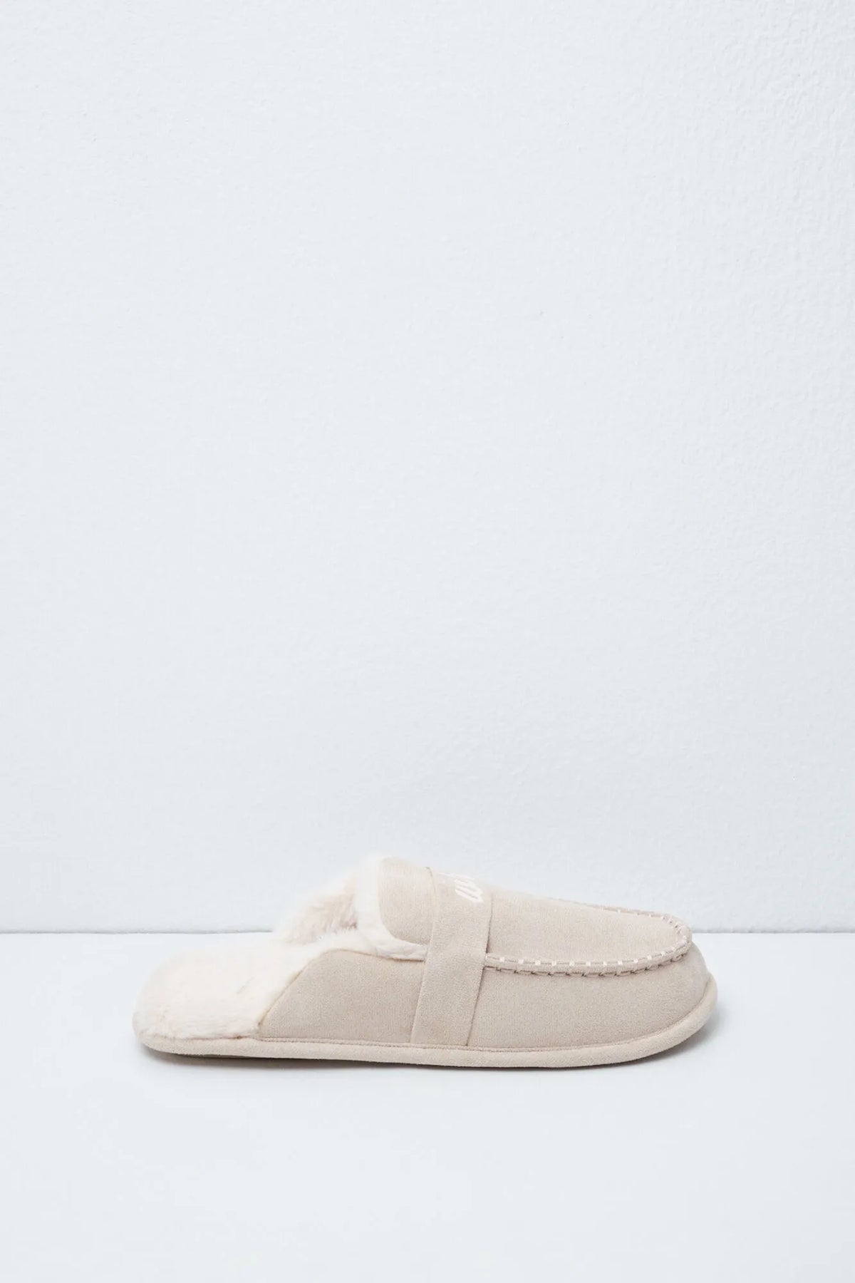 Women Secret Ivory Women Beige Lined Loafer Slippers SKU: 4994460_96 Image 04