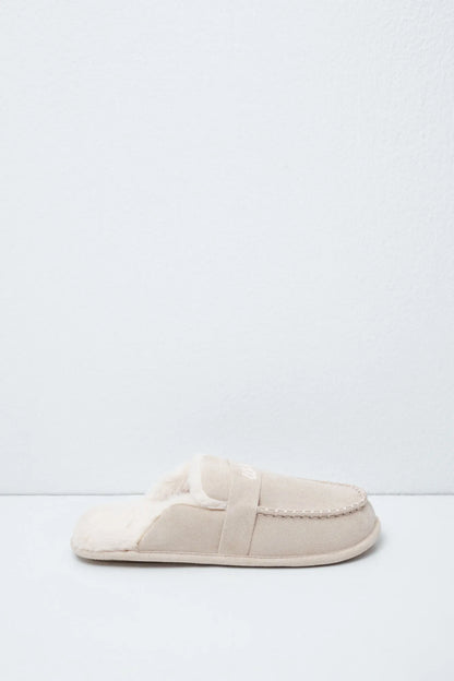 Women Secret Ivory Women Beige Lined Loafer Slippers SKU: 4994460_96 Image 04