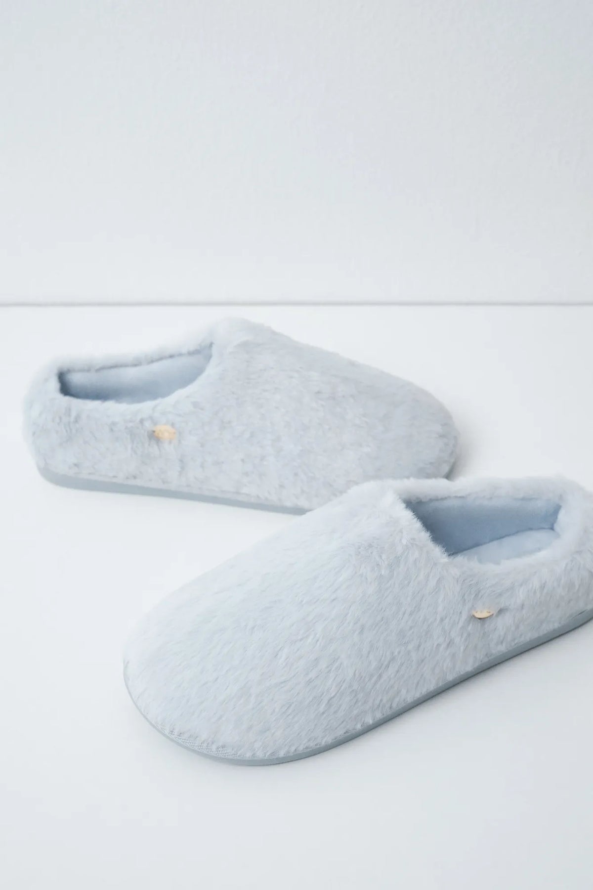 Women Secret Medium Blue Women Blue Faux Fur Slippers SKU: 4994515_14 Image 03