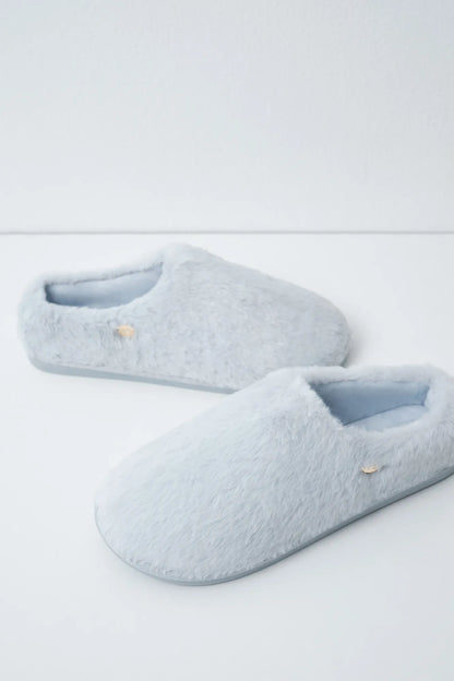 Women Secret Medium Blue Women Blue Faux Fur Slippers SKU: 4994515_14 Image 03