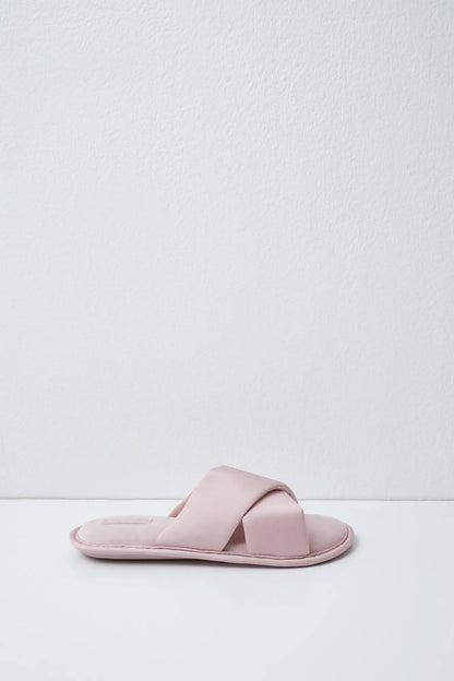 Women Secret Pink Women Pink Satin Cross-Strap Slippers SKU: 4994533_71 Image 01