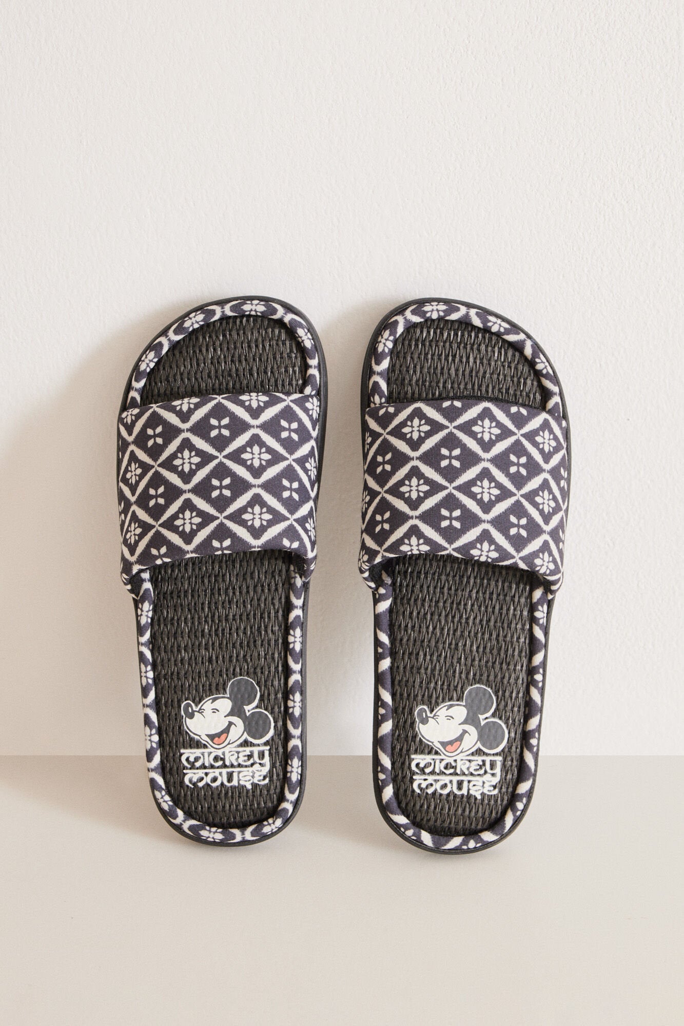 Mickey Ethnic Stamped House Slippers_03