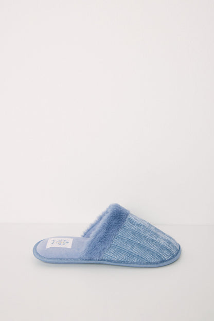 Blue Chenilla House Slippers_01