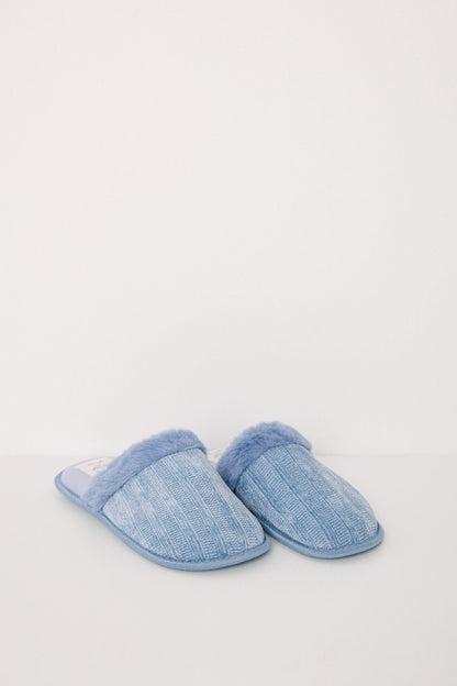 Blue Chenilla House Slippers_03