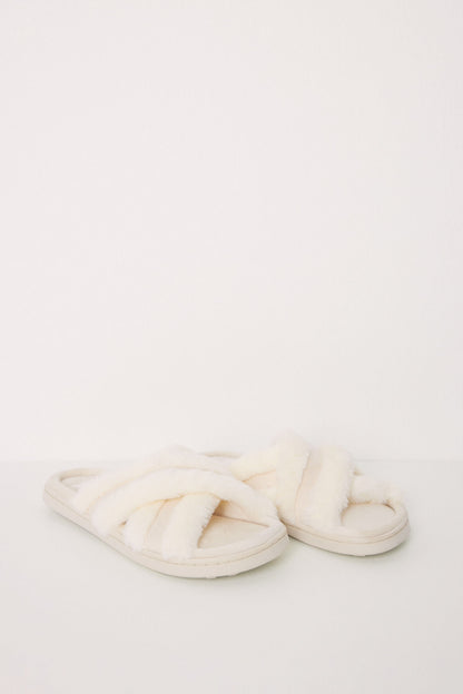 Beige Padded House Slippers_03