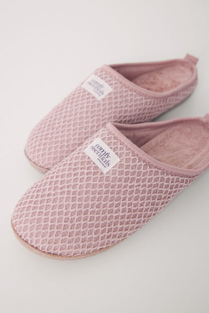 Pink Chenilla House Slippers_01