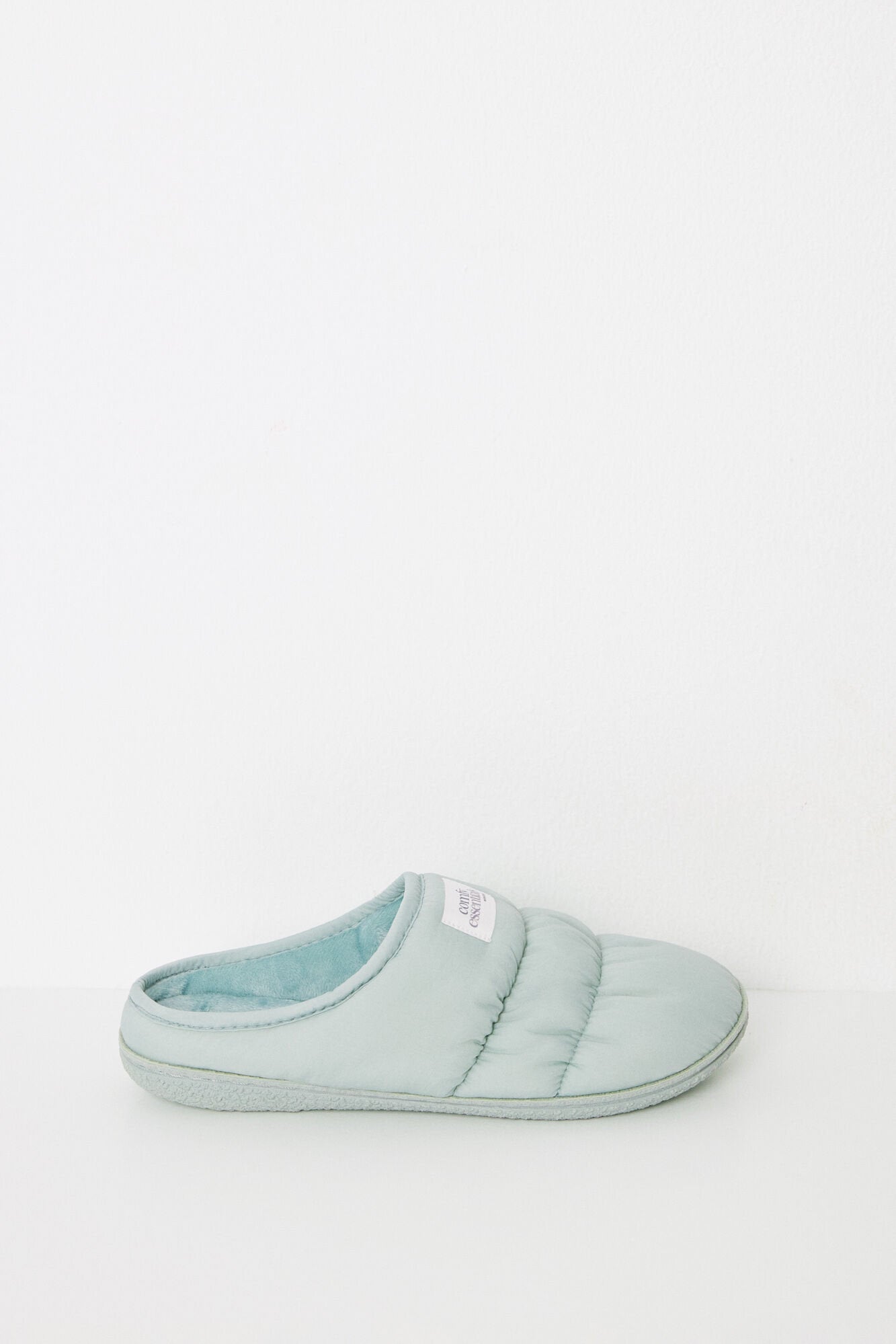 Women Secret_Green Padded Nylon House Slippers_4999679_23_02