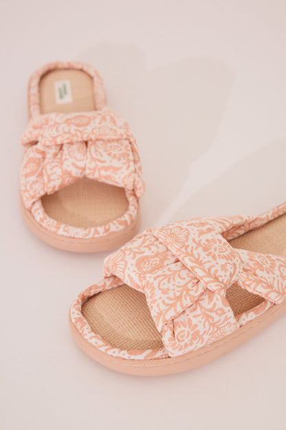 Women Secret_Orange Peach Raffia Knotted Upper Slippers_4999705_67_01