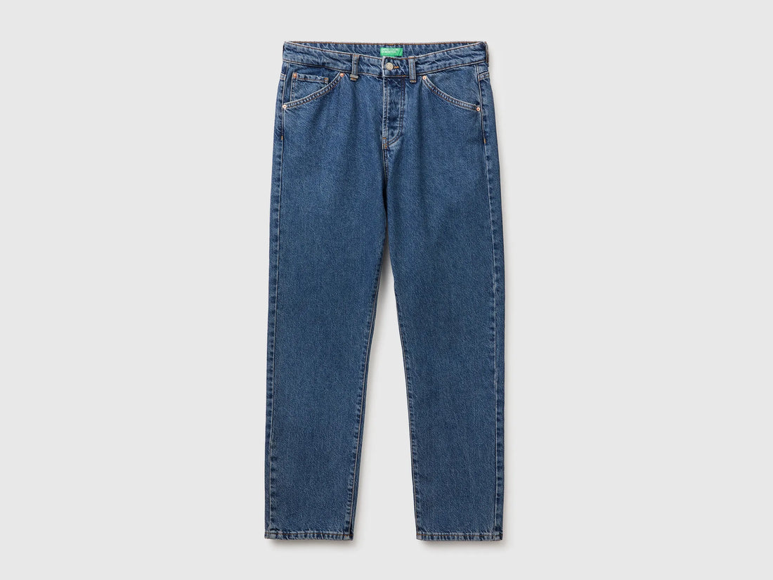 Benetton Blue Men 100% Cotton Regular-Fit Jeans SKU: 49BTUE02A_901 Image 01