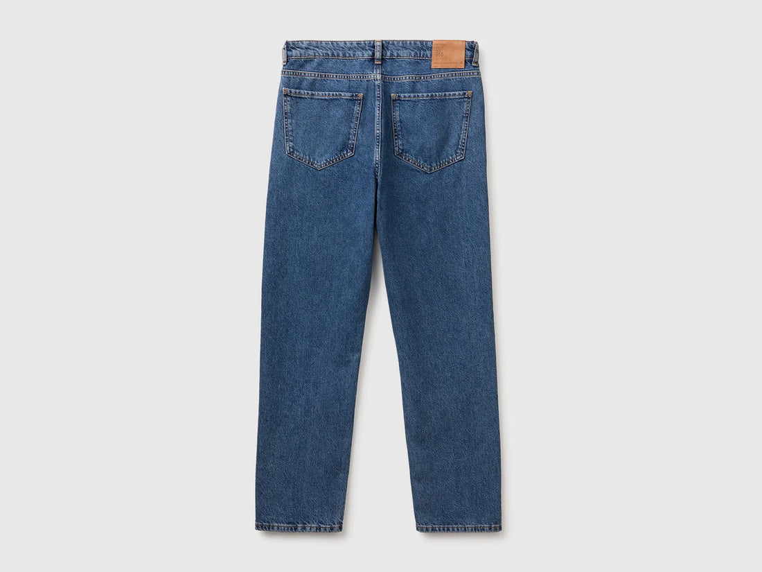 Benetton Blue Men 100% Cotton Regular-Fit Jeans SKU: 49BTUE02A_901 Image 02