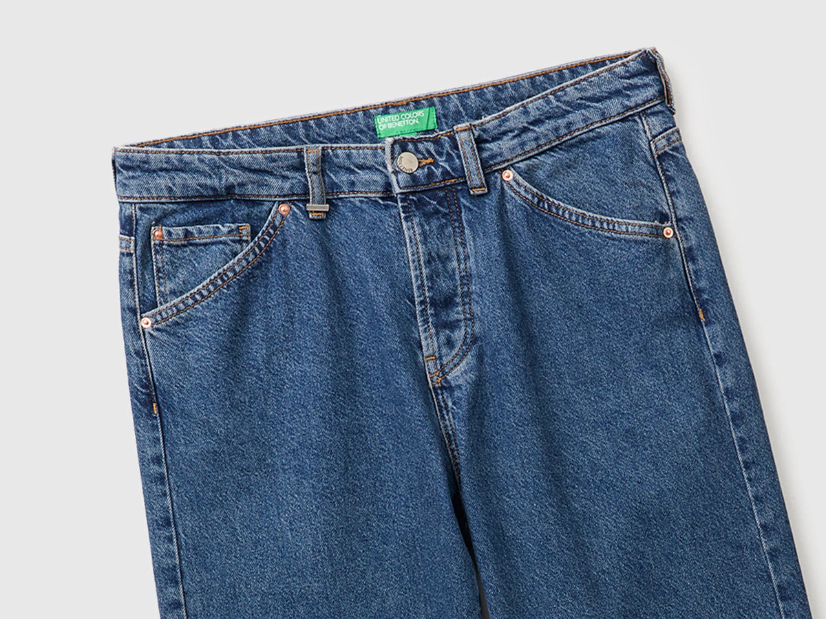 Benetton Blue Men 100% Cotton Regular-Fit Jeans SKU: 49BTUE02A_901 Image 03