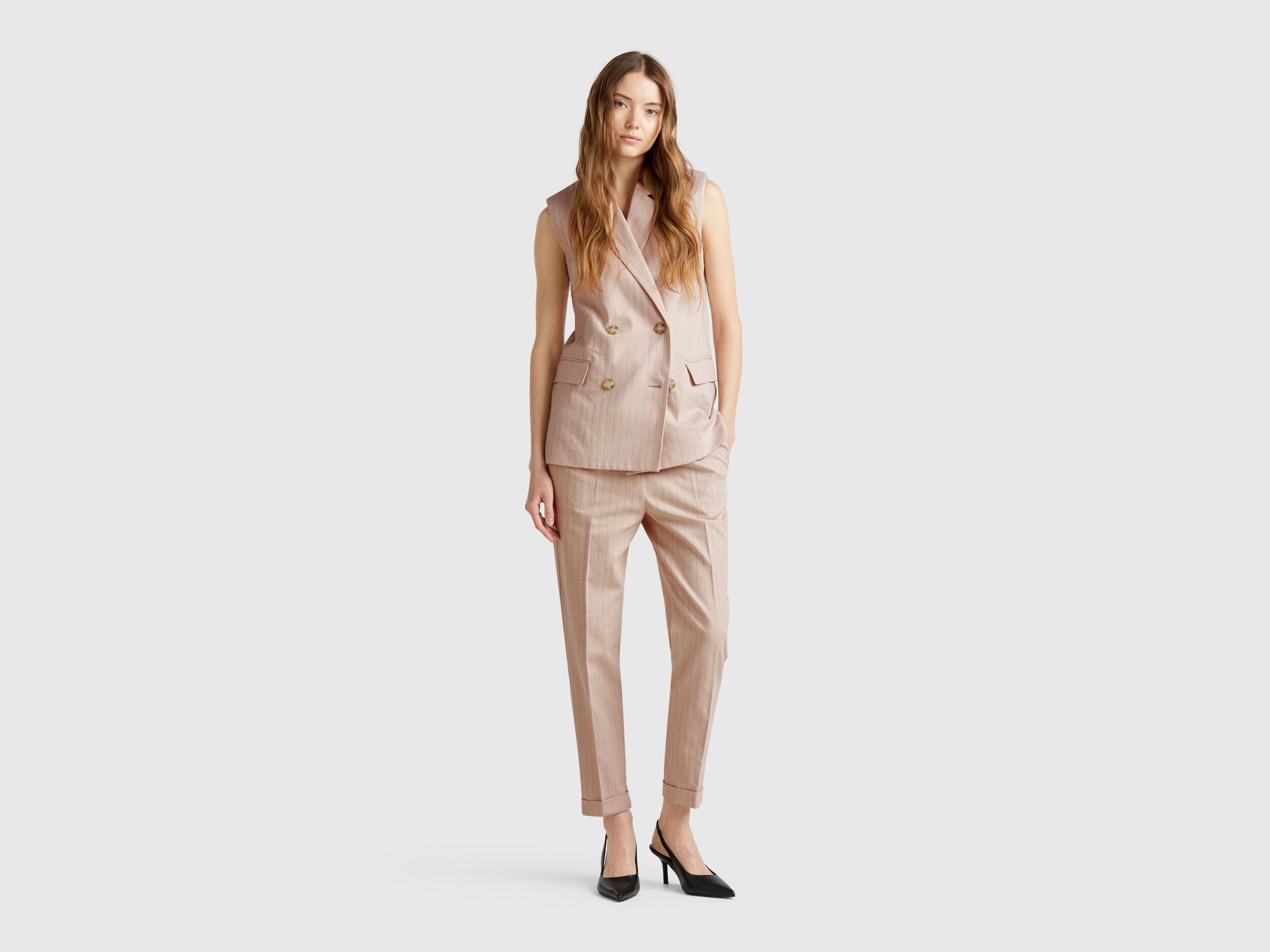 Benetton_Regular Fit Pinstriped Trousers_49KBDF090_901_01