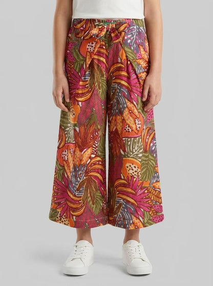 Benetton Multi-color Girls 3/4 Length Trousers with Knot SKU: 49MYGF033_70J Image 00