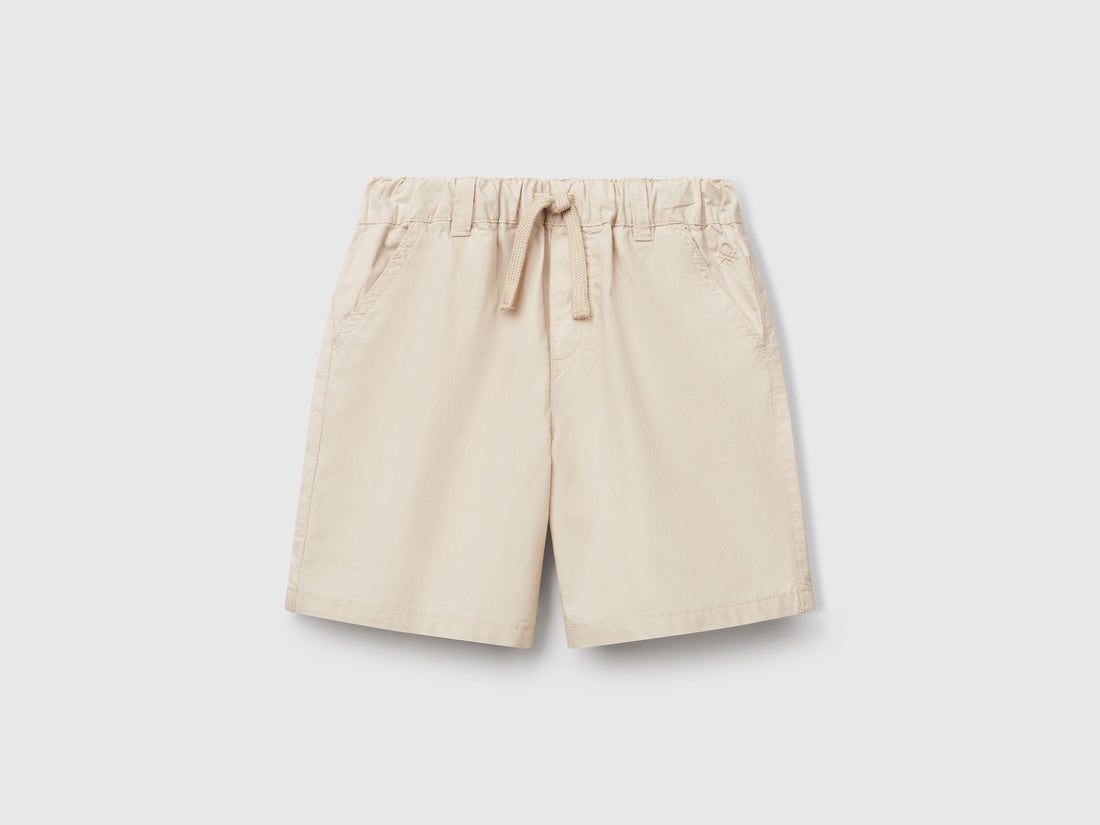 Benetton_100% Cotton Shorts with Drawstring_4AC7G902O_152_01
