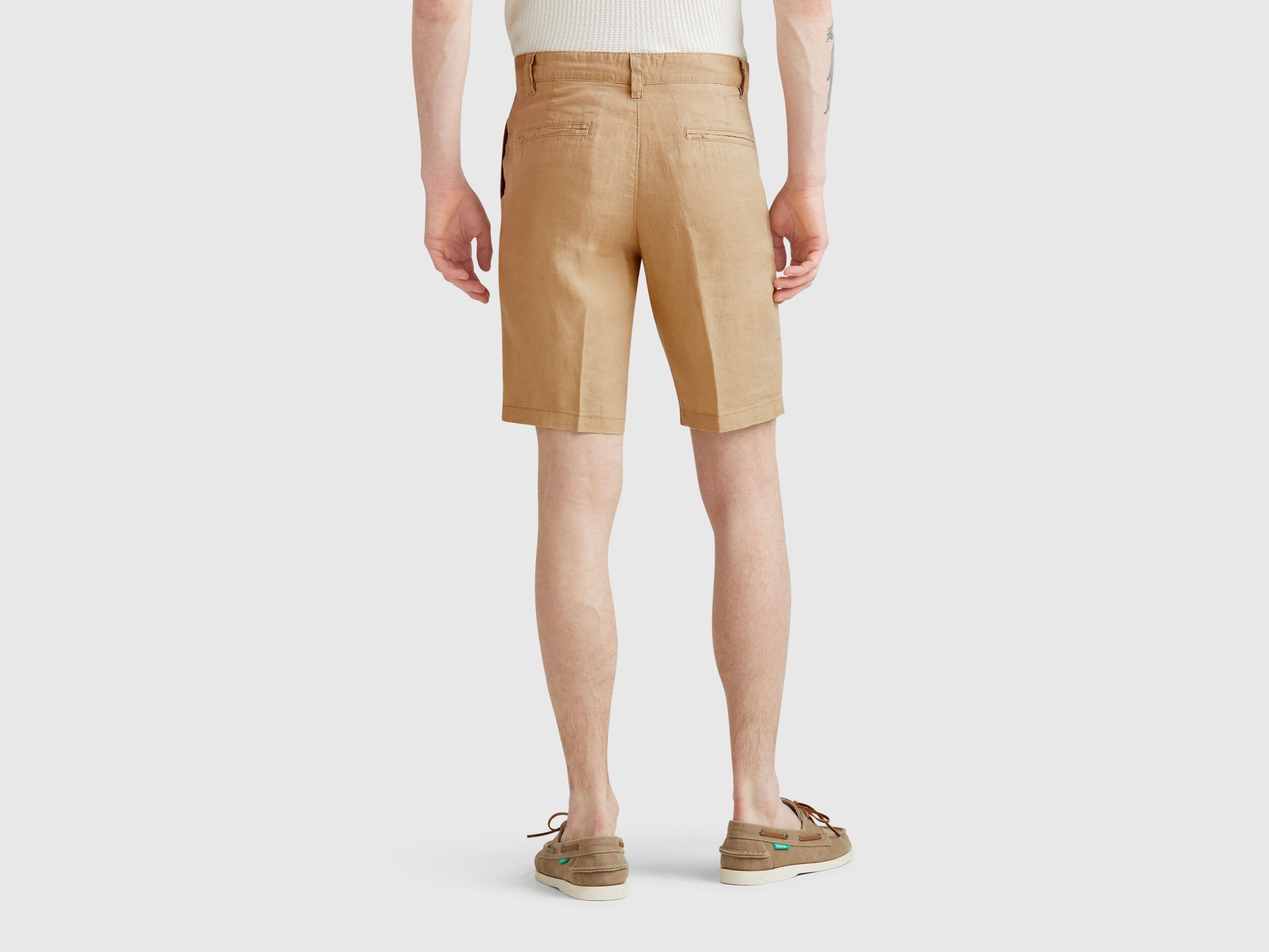 Benetton_Bermudas in Pure Linen_4AGH59548_393_03