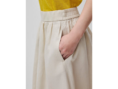 Benetton Beige Women Maxi Skirt in Pure Linen SKU: 4AGHD005K_152 Image 04