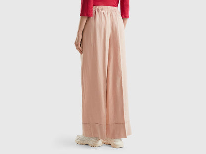 Palazzo Trousers In 100% Linen_4AGHDF016_04W_02