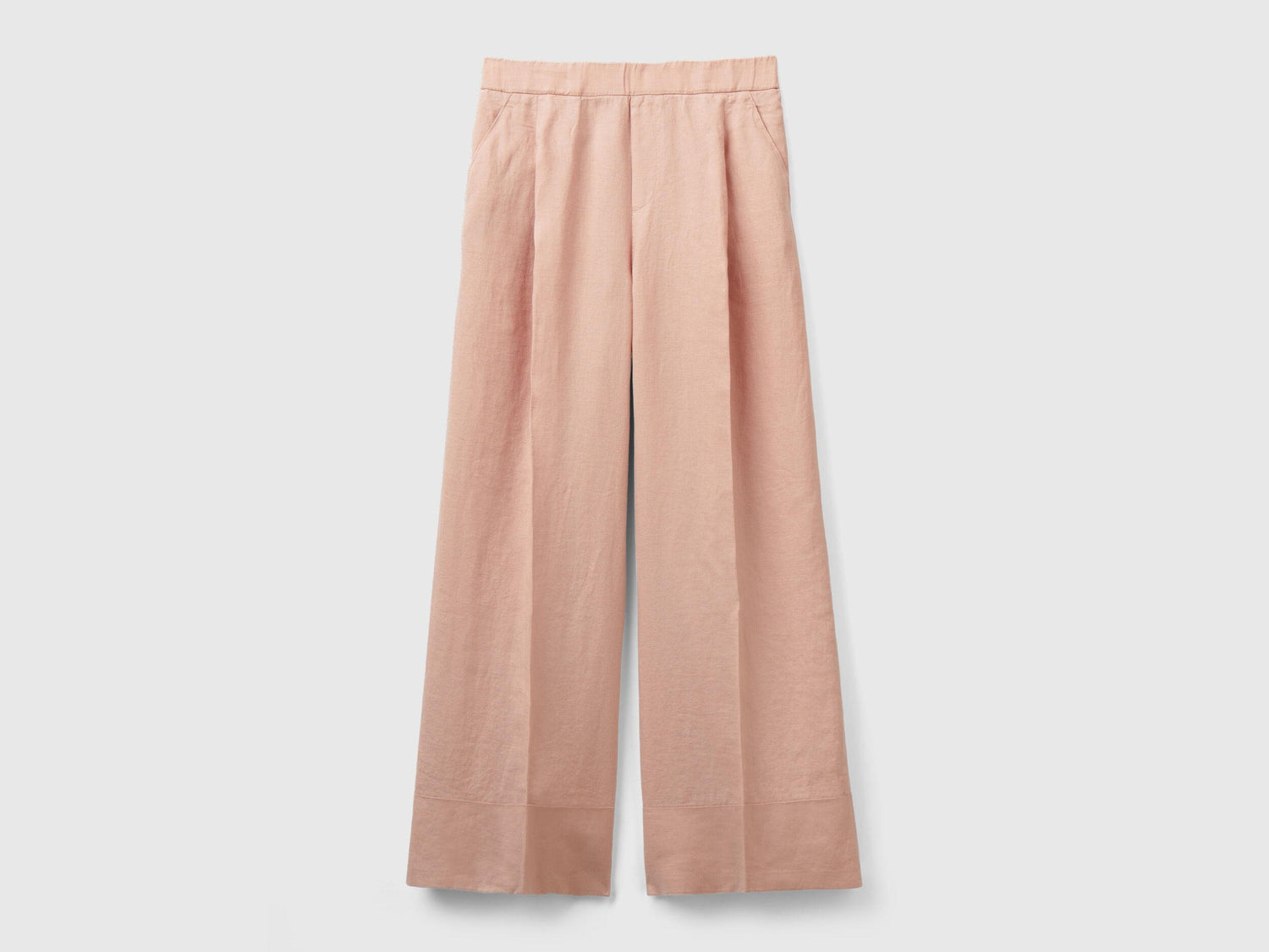 Palazzo Trousers In 100% Linen_4AGHDF016_04W_04