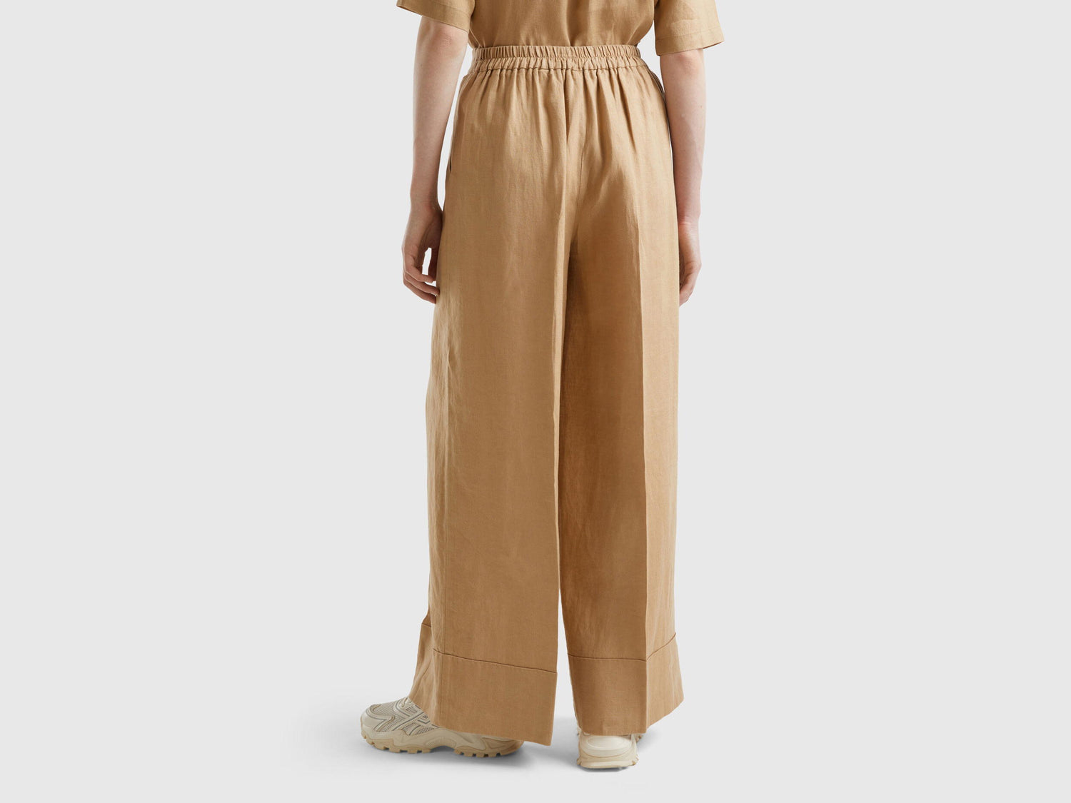 Palazzo Trousers In 100% Linen_4AGHDF016_193_02