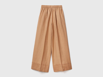 Palazzo Trousers In 100% Linen_4AGHDF016_193_05