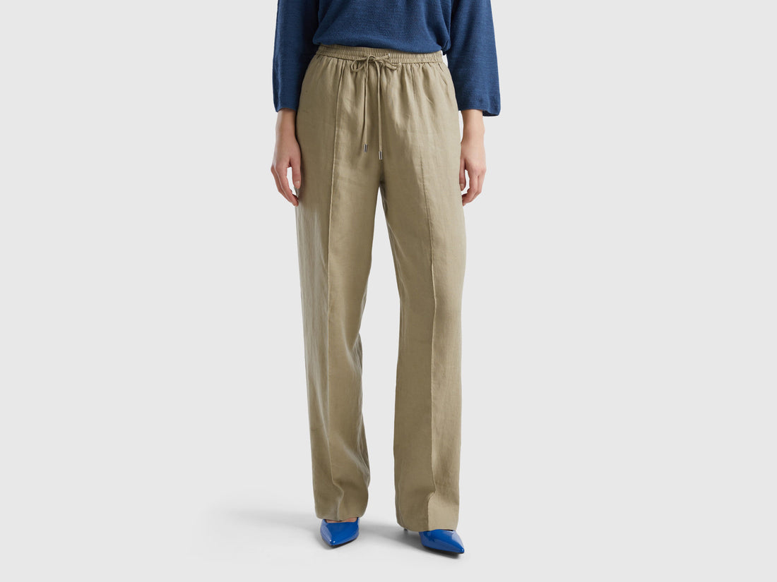 Trousers In Pure Linen With Elastic_4Aghdf03C_0W9_01
