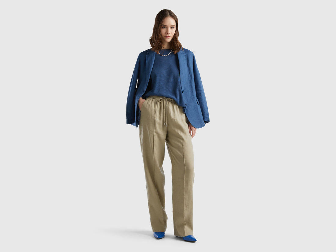 Trousers In Pure Linen With Elastic_4Aghdf03C_0W9_03