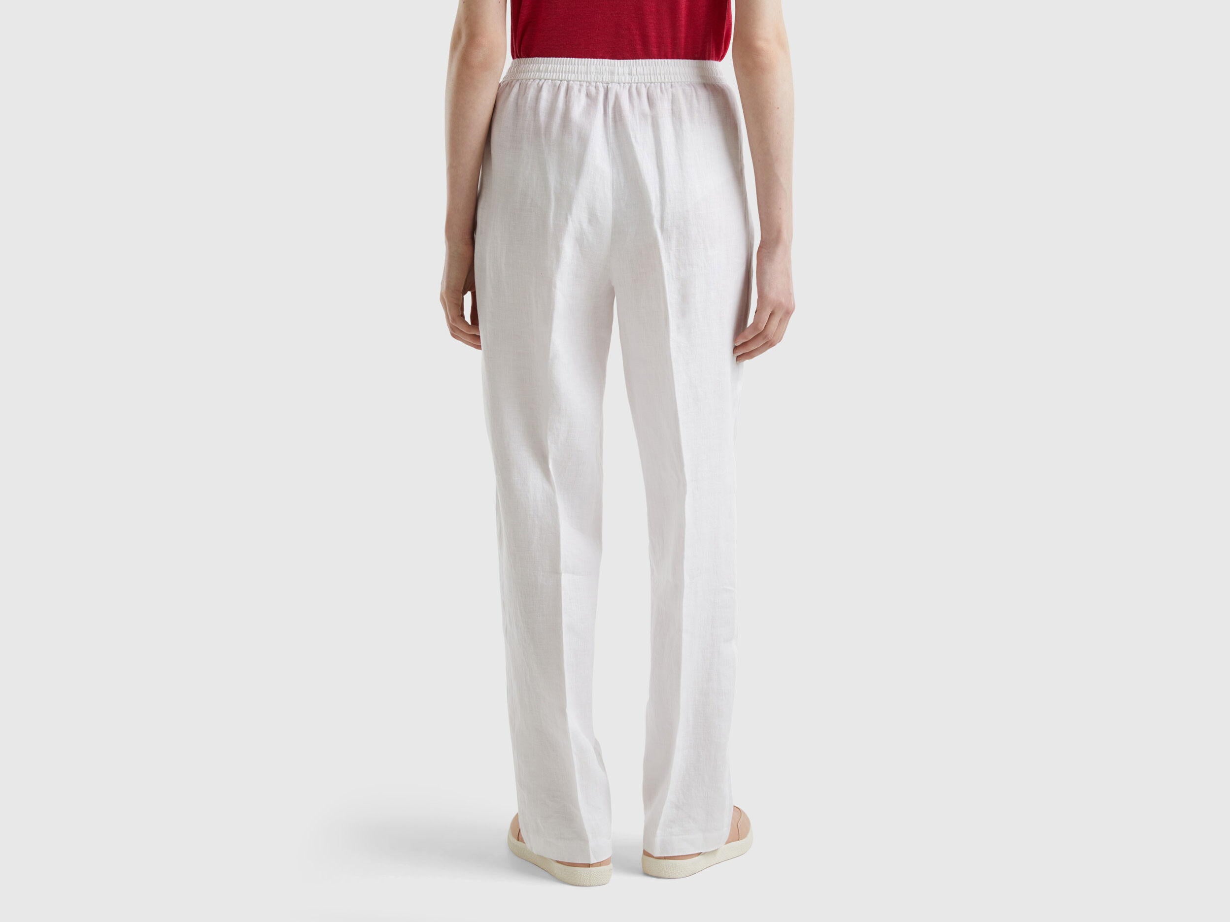 Trousers In Pure Linen With Elastic_4AGHDF03C_101_02
