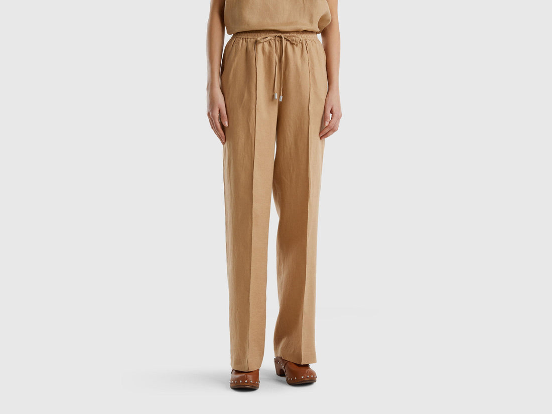 Trousers In Pure Linen With Elastic_4AGHDF03C_193_01