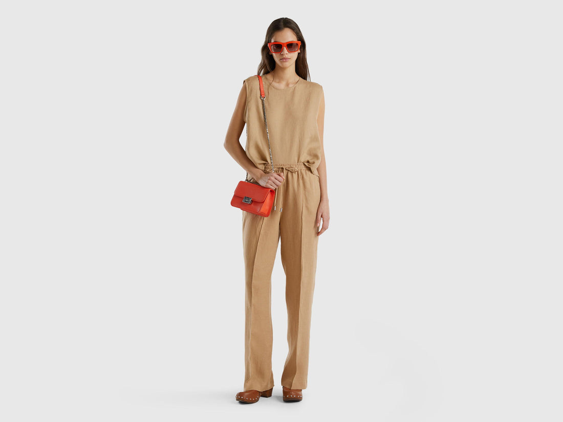 Trousers In Pure Linen With Elastic_4AGHDF03C_193_03