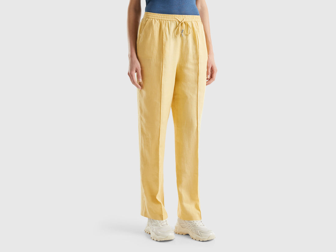 Trousers In Pure Linen With Elastic_4Aghdf03C_3Z6_01