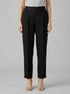 Benetton Black Women 100% Linen Cigarette Trousers SKU: 4AGHDF079_100 Image 00