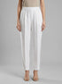 Benetton White Women 100% Linen Cigarette Trousers SKU: 4AGHDF079_101 Image 00