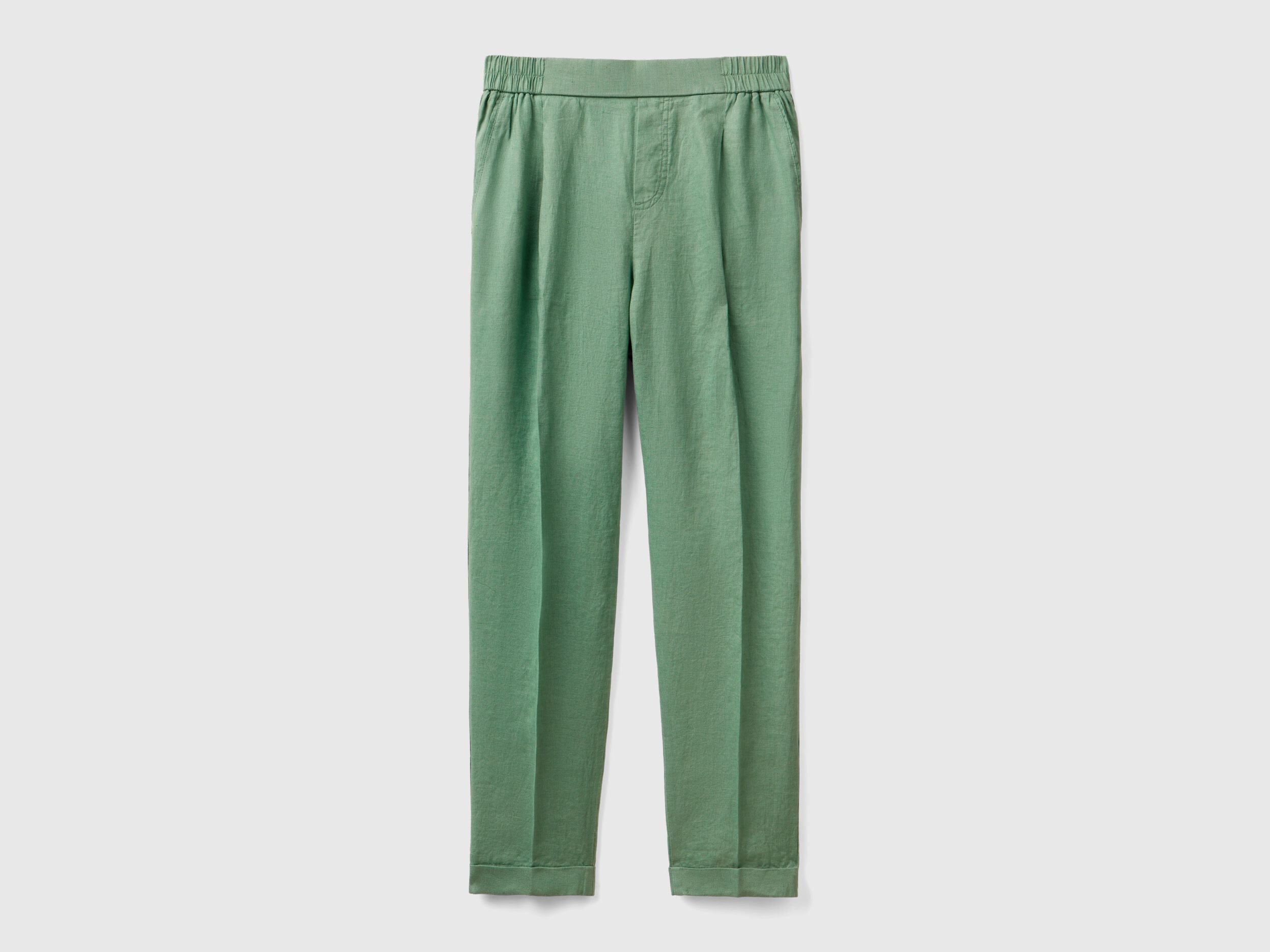 Regular Fit Pure Linen Trousers_4AGHDF079_26U_04