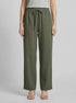 Benetton Military Green Women Trousers in Pure Linen with Elastic SKU: 4AGHDF08J_20W Image 00