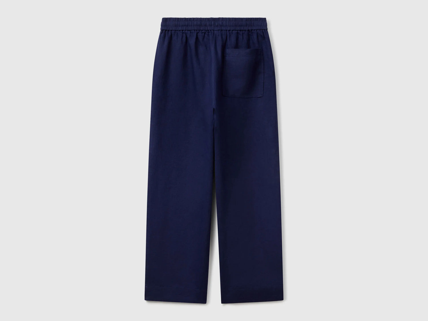 Benetton Dark Blue Women Trousers in Pure Linen with Elastic SKU: 4AGHDF08J_252 Image 02