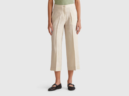 Benetton_Cropped Sweatpants in Pure Linen_4AGHDF08M_152_02