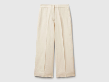 Benetton_Cropped Sweatpants in Pure Linen_4AGHDF08M_152_04