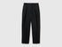 Benetton Black Women 100% Linen Straight Trousers SKU: 4AGHDF0AY_100 Image 01